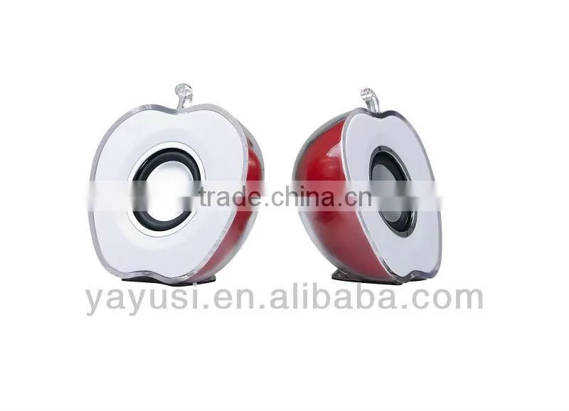 A.PPLE shape USB2.0 Factory mini speaker with light
