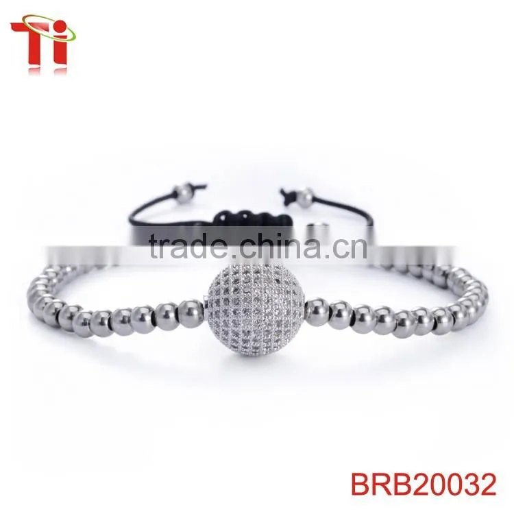 925 silver bracelet mens womens brass bead braided rope wire wholesale fashion jewelry