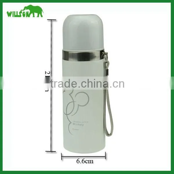 thermos double wall stainless steel bullet vacuum flask with strap