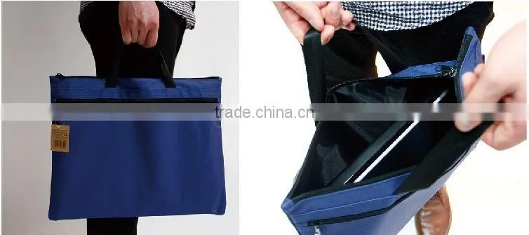 China supplier polyester Zipper hand Document Bag a4, Conference Tote Bag