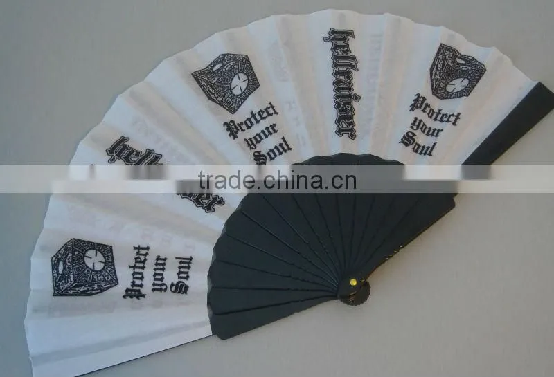 PP Type and Custom Logo White Plastic Hand Fan