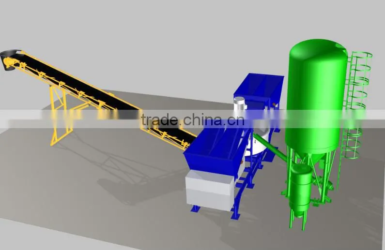 Four hoppers 10-16m3/h mobile Concrete batching plant,small concrete batching plant,concrete plant