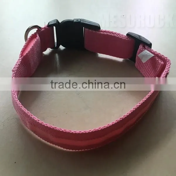 Safety Dog LED Collar Flashing Light Led Dog Collar Nylon Flashing Light Pet Collar