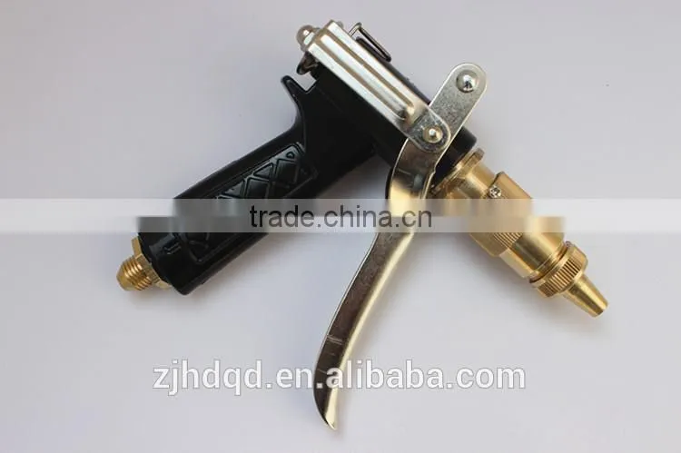 car washing spray gun , washing gun with brass head and button , black hand shank