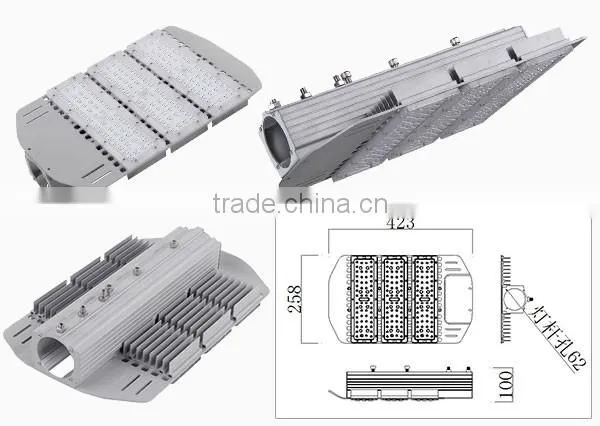 VMT module design 50W 100W 150w 200W 250W 300W SMD Stamping aluminium street light housing with PCB and lens
