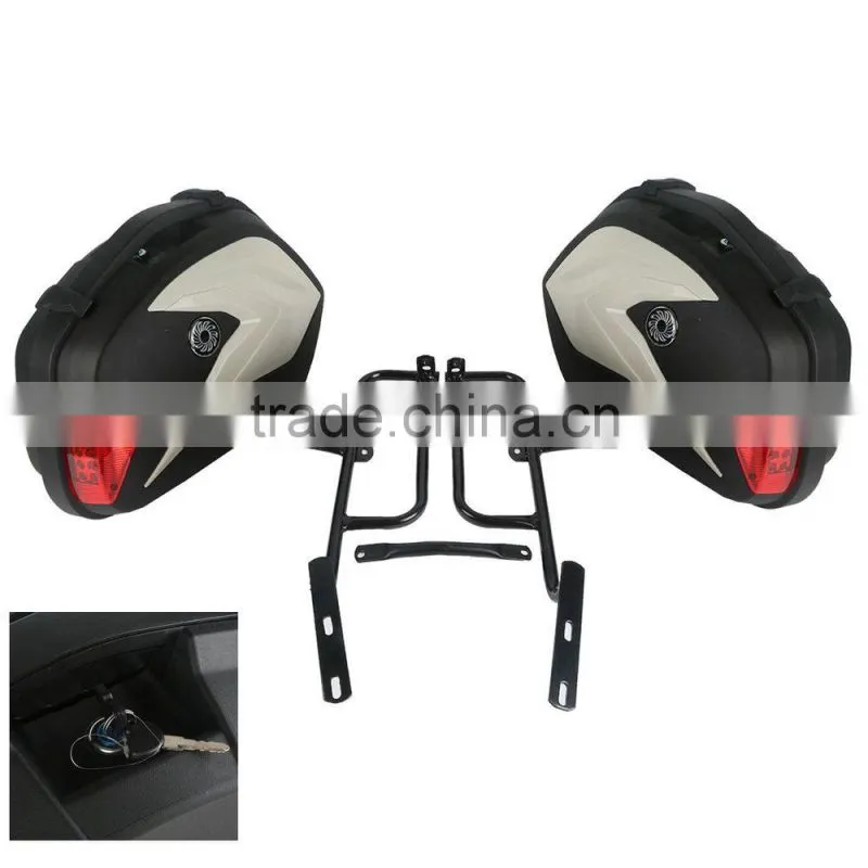 Saddle Bags Trunk Luggage w/ Lights Mount Bracket For KTM 125 200 DUKE 2012-2015