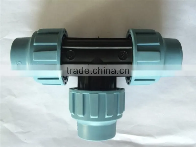 PP Equal Tee water Compression Fittings