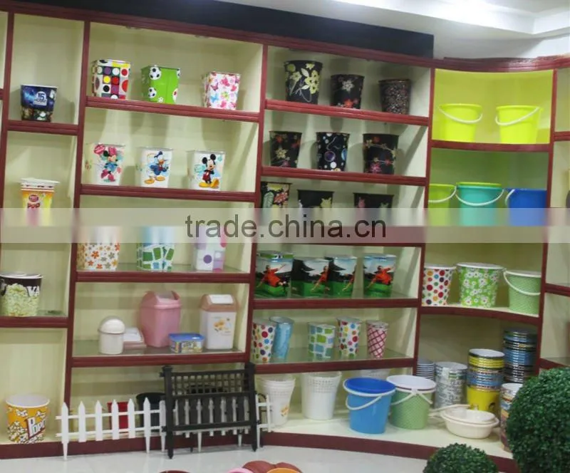 colorful plastic bucket & furniture garden nursery