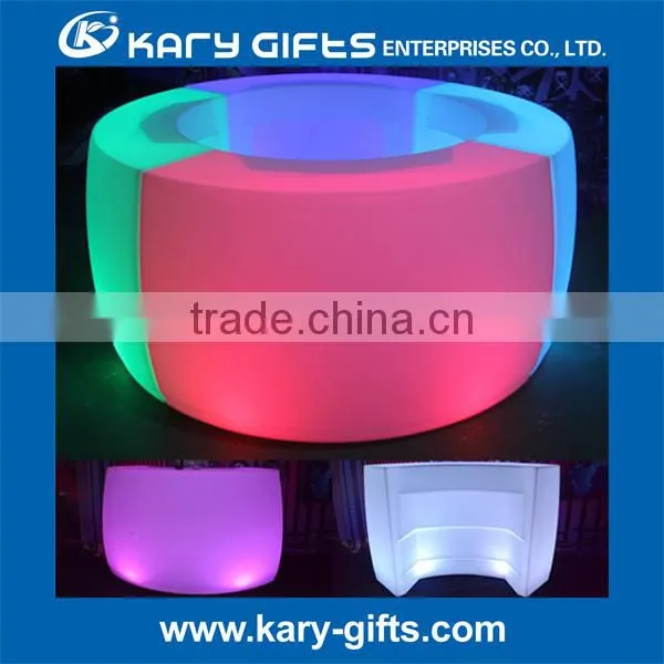 LED lighting night club table plastic outdoor cocktail bar furniture