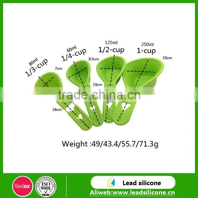 Unbreakable Durable Silicone Heart-shaped Measuring Spoon