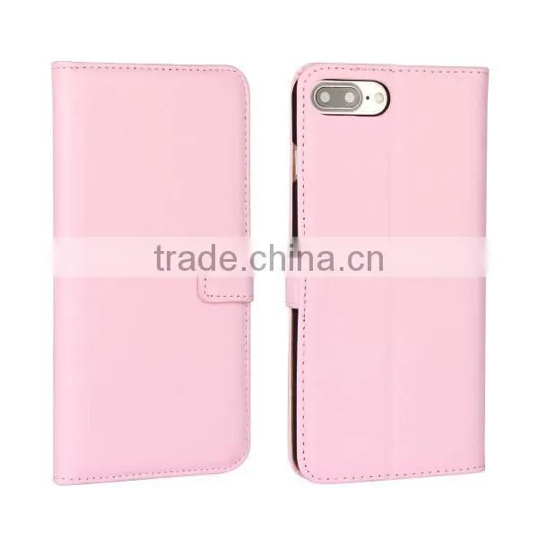 For iPhone 7 plus high quality flip leather wallet phone cover with card slot