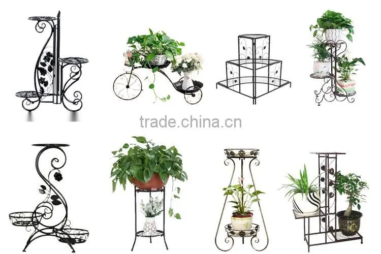 Office decoration metal spray paint multicolor flower stand for tables