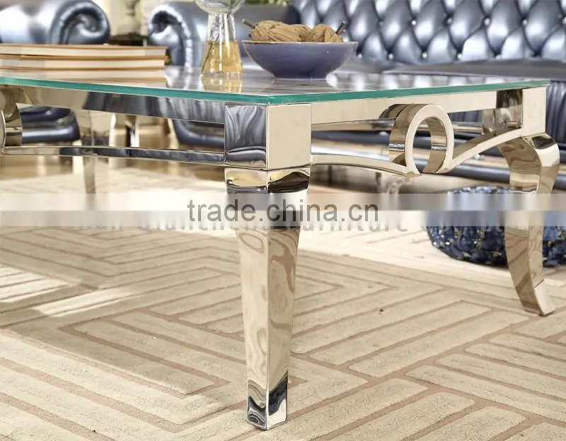 High quality stainless steel marble top coffee table 817-1#