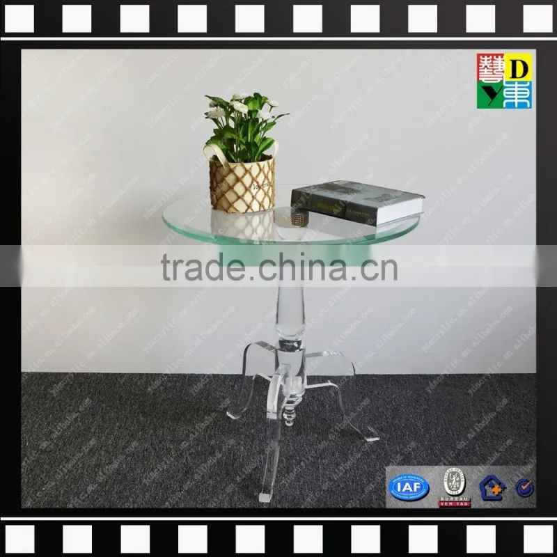 Small round three legs acrylic coffee table from shenzhen yidong