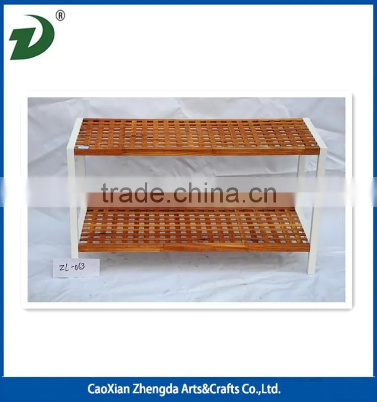 Eco-friendly 3 Tiers Light Wood Shoes Rack