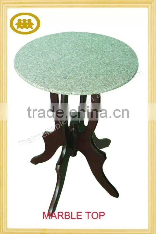 Marble top wooden flower stand
