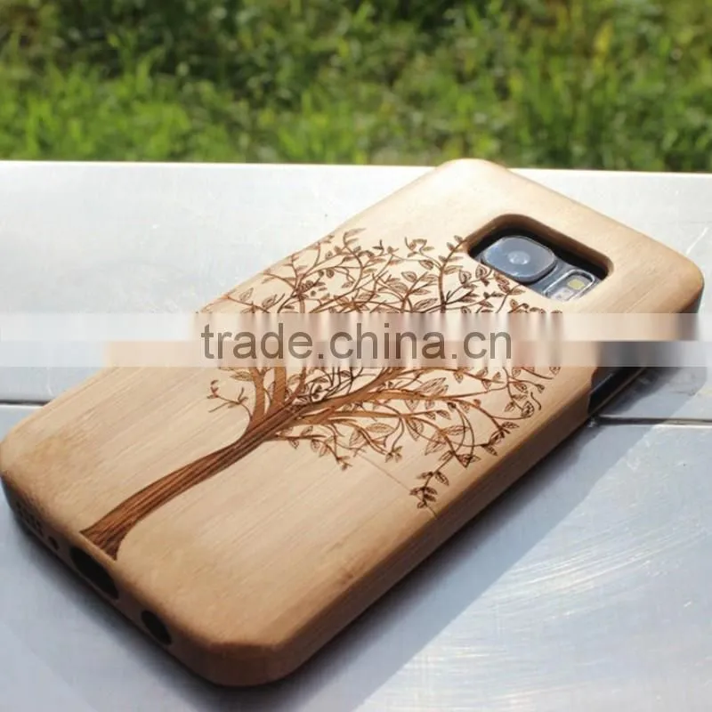 Classical Chinese walnut/bamboo/rosewood/cherry/maya cartoon cell phone case for Samsung