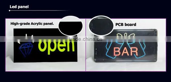 Full colors changing wireless LED open sign display board with remote control