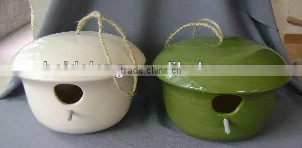 ceramic bird house
