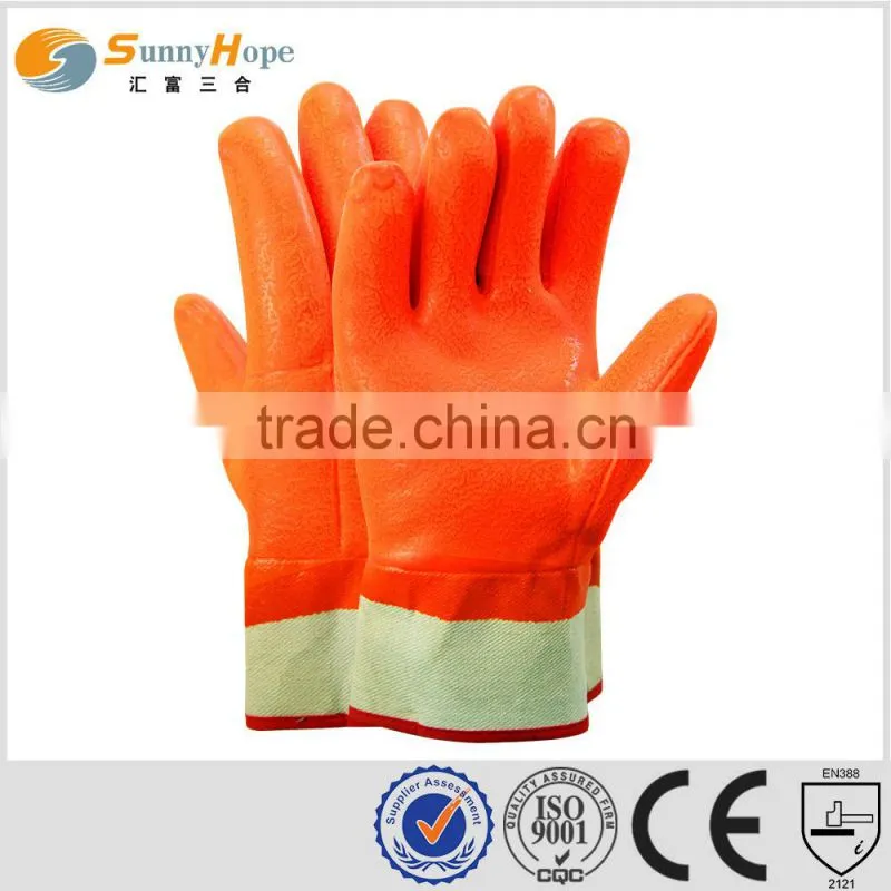 sunnyhope Fluorescent pvc rubber coated gloves