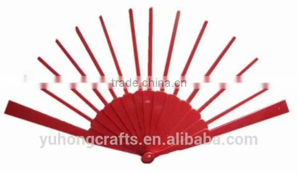 Orange color plastic hand fan frame ribs