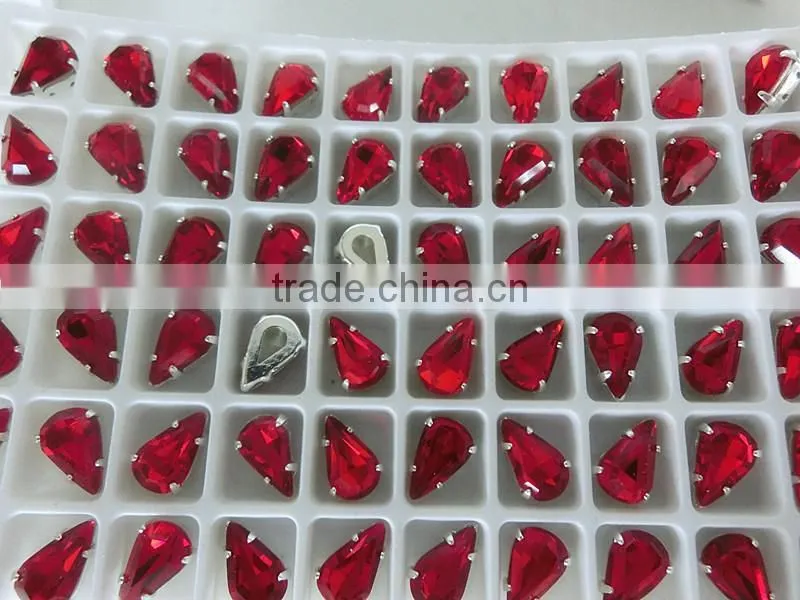 sew on rhinestones in metal claw for wedding dress