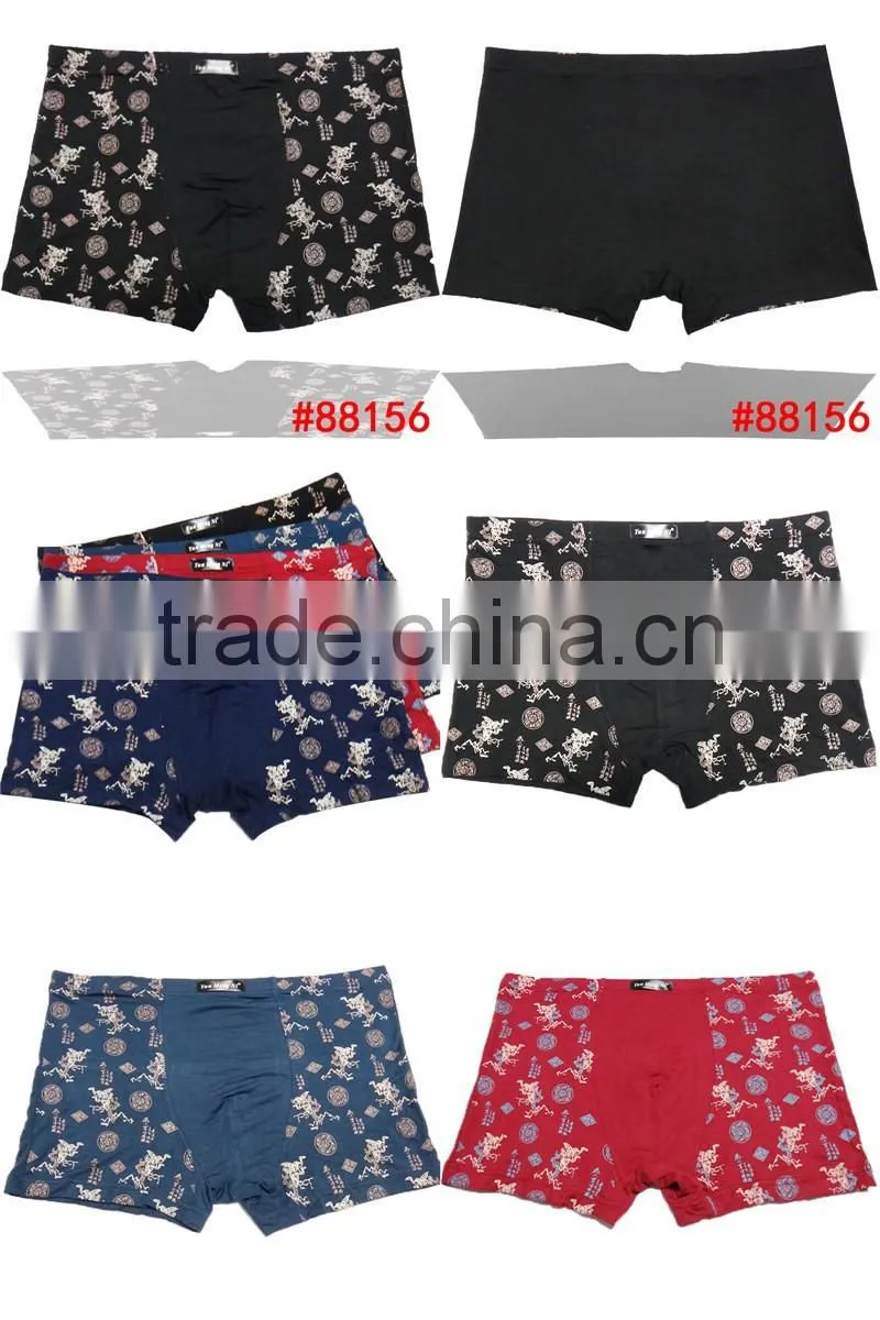 Fancy Printing Bamboo Fiber Men Boxres Good Elasticity Men Shorts Stock Boyshort