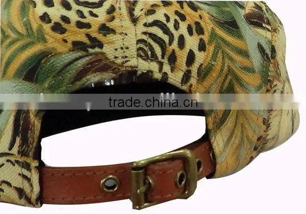 Custom animal pattern blank 5 panel hat wholesale with flat bill