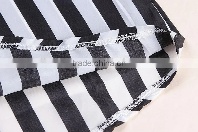 Newest Best summer designs elegant blouses for lady fashion shirt blouses for women stripe fashion blouses 2015