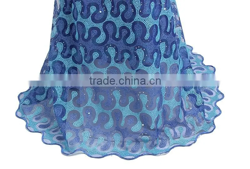 100% High Quality African Guangzhou Lace Fabric Tulle Lace Fabric Multi Color