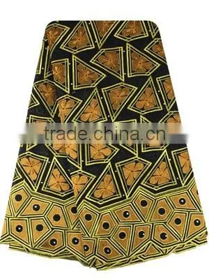 African Fashion Embroidery Lace SL03003-2 New Design Beaded Swiss Voile Lace