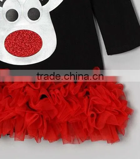 Mix color Reindeer Ruffle Dress - Infant, Toddler & Girls