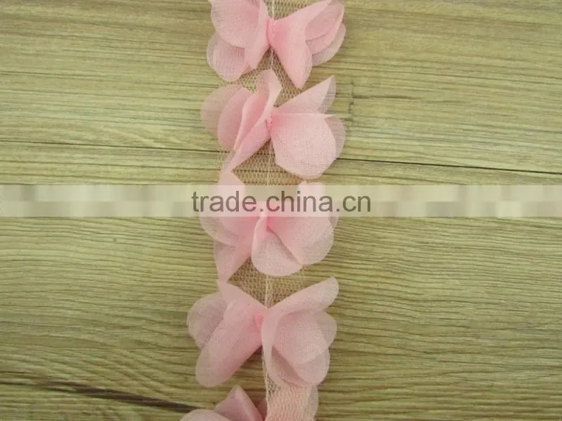 handmade decoration chiffon flower for home interior or wedding decoration or clothing
