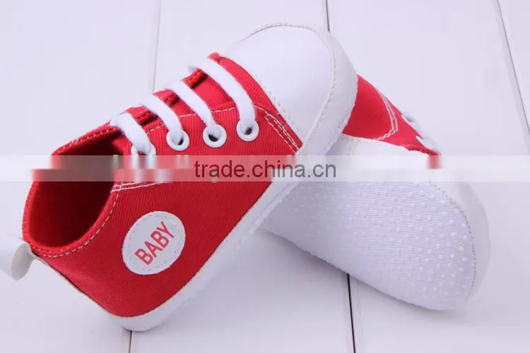 2014 new baby product boys and girls canvas shoe infant baby canvas shoe