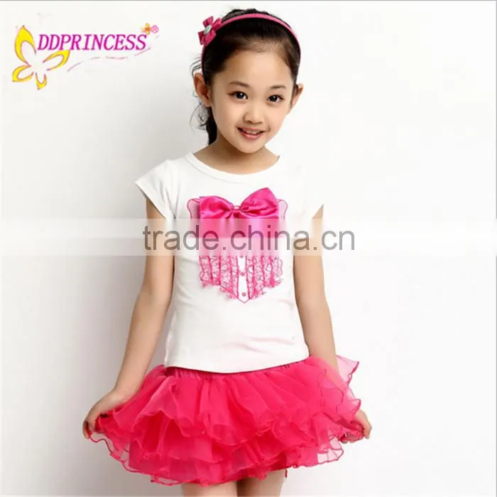 wholesales cotton ball gowndress up girl's skirt suits for party for children