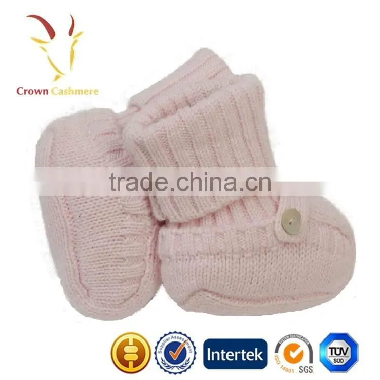 Knitted Baby Winter Cashmere Boots Shoes With Pattern