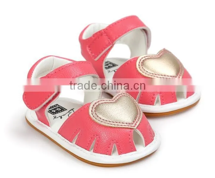 Heart design leather baby shoes, leather sandals for baby
