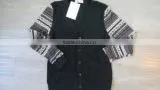 The deep V neck button dark grey cardigan emboridery design sleeve casual men knitted sweater men (Maco Johnston)