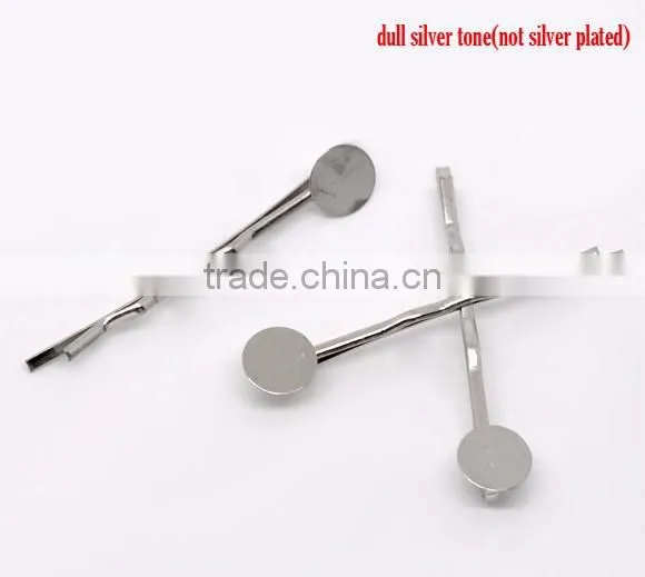 Jewelry Supplies Accessories Hottest Silver Tone Bobby W /Glue Pad Pins Hair Clips Findings