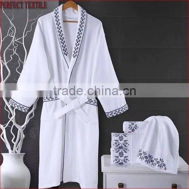100 cotton hotel Bathrobe embroidery velour luxury
