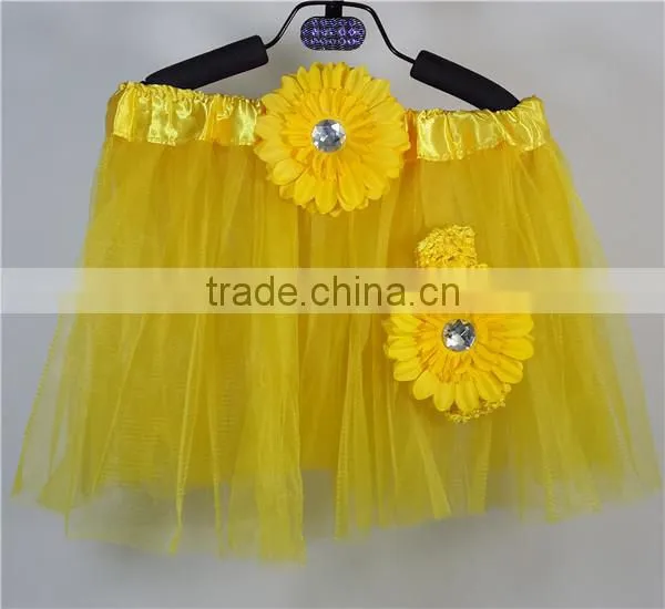 wholesale classical kids ballet tutu dress, yellow color tutu