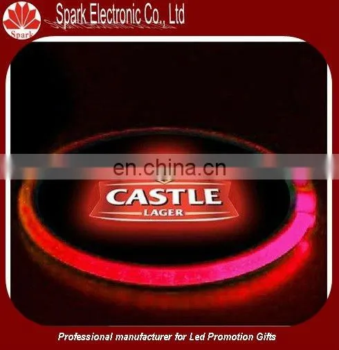 super thin flash blinking LED flashing coaster