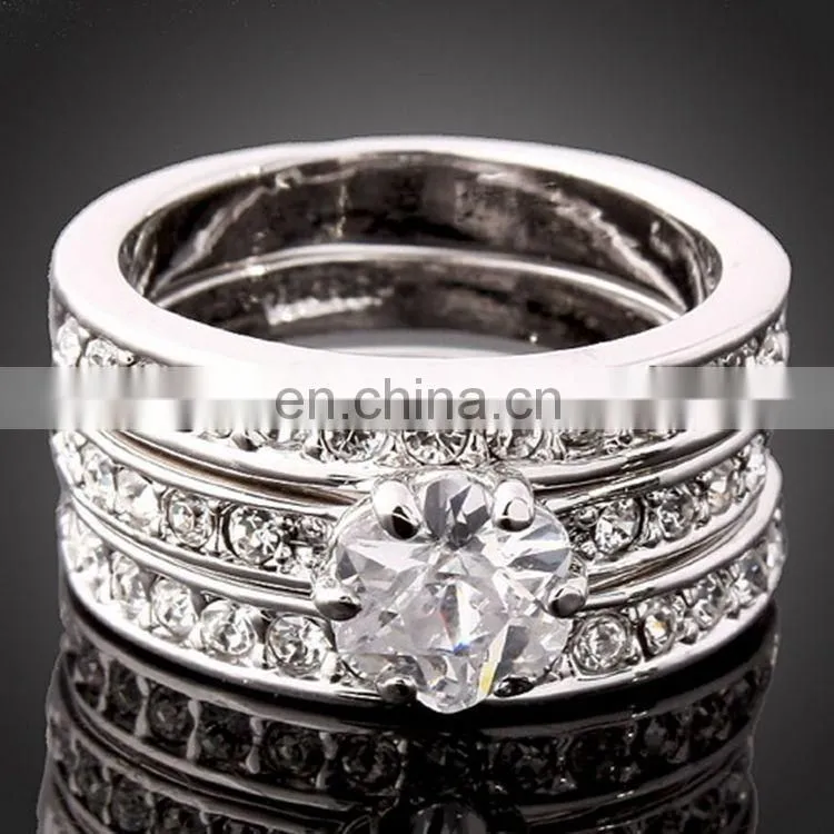 Size 5.5-9 Fashion Wedding White zircon Jewelry New Ring Set