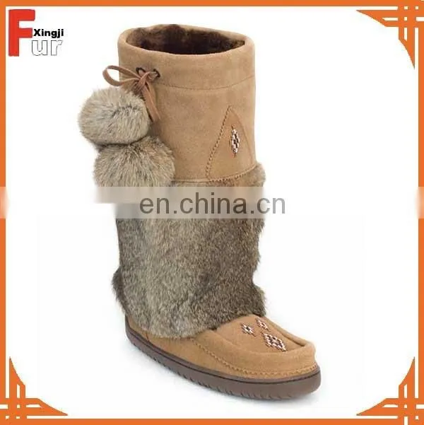 Top quality real rabbit fur boot fur cuff