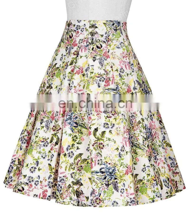 Grace Karin Occident Women's Vintage Retro 50s Floral Pattern Cotton Skirt 9 Patterns CL008925-5