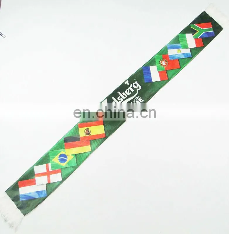 Cheap printing satin football fans scarf