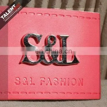 custom casting metal brand logo genuine leather tag for jeans
