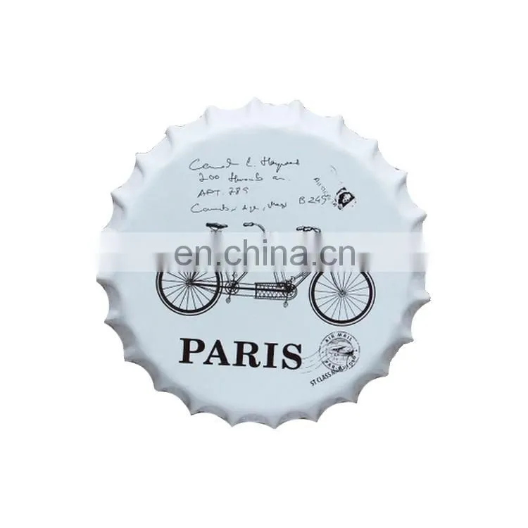 Wholesale vintage home bar decor tin metal sign beer cap