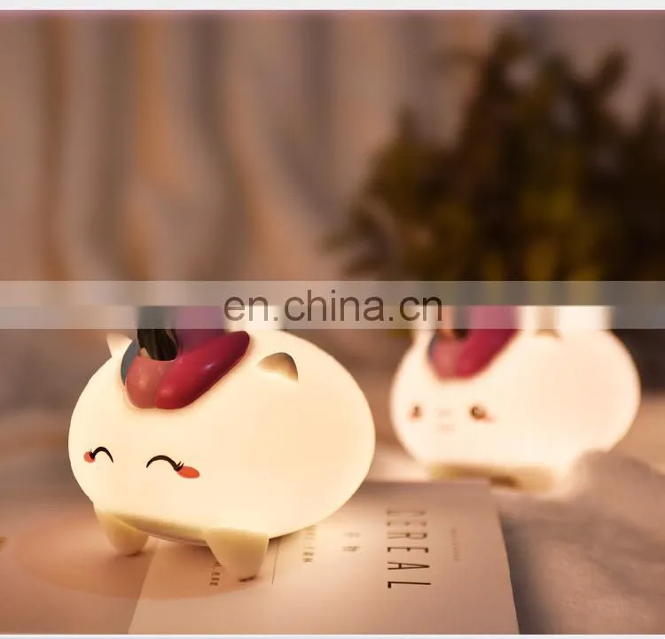 Mini rechargeable touch pat sensor silicone lamp led baby night light for kids