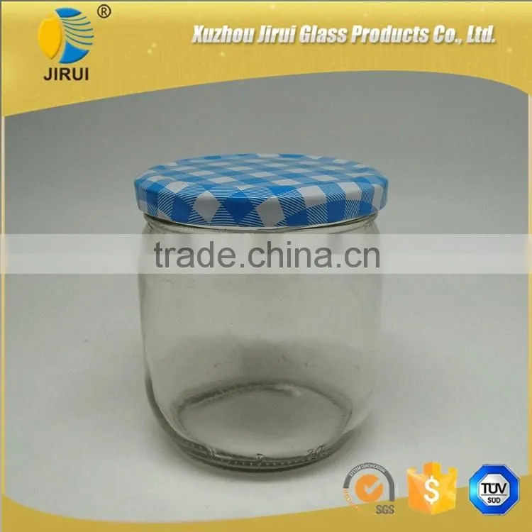 380ml Popular Round Shape Clear Glass Candy Jar